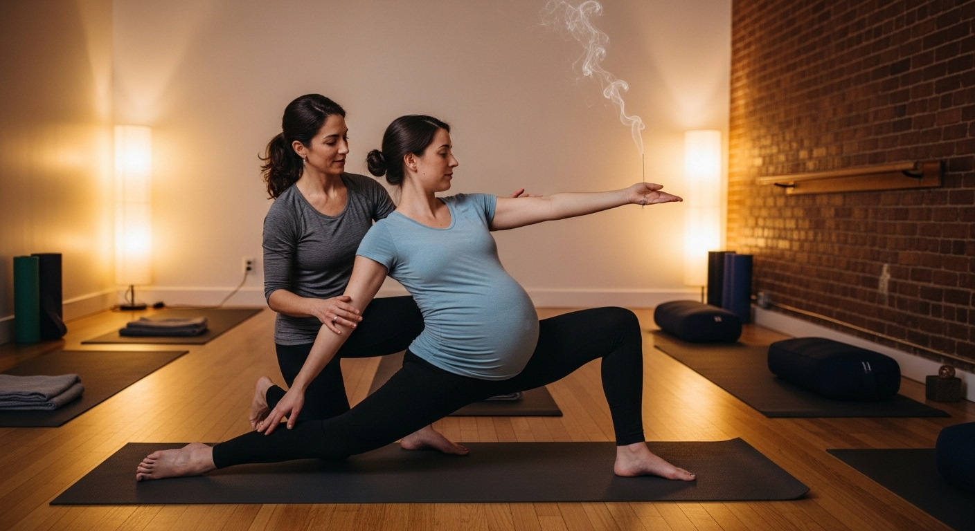 Clase de yoga prenatal